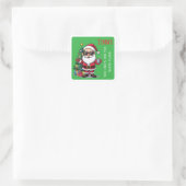 Coole aangepaste kerstcadeau vierkant van kerstman vierkante sticker (Tas)