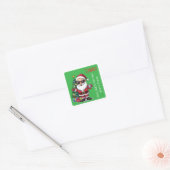 Coole aangepaste kerstcadeau vierkant van kerstman vierkante sticker (Envelop)