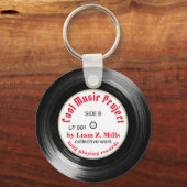 coole aangepaste L.P. vinyl-recordmuziek Sleutelhanger (Achterkant)