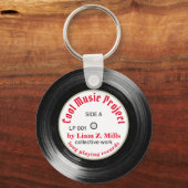 coole aangepaste L.P. vinyl-recordmuziek Sleutelhanger (Voorkant)