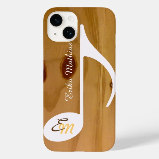 coole aangepaste muzieknoot op hout, bijtend Case-Mate iPhone case (Achterkant)