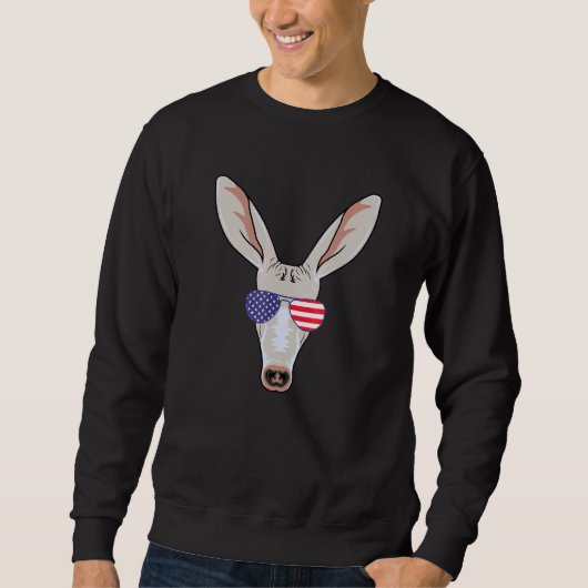 Coole aardvark met Usa-vlag zonnebril ons Ameri Trui (Voorkant)