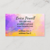 coole abstracte blauwe kleurrijke vette artiest visitekaartje (Achterkant)