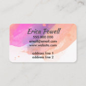 coole abstracte moderne waterverf kunst op wit visitekaartje (Achterkant)