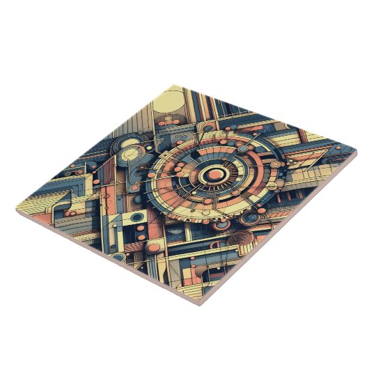 Coole abstracte patroonliefhebbers tegeltje (Zijkant)