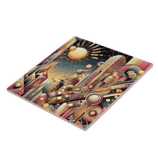 Coole abstracte patroonliefhebbers tegeltje (Zijkant)