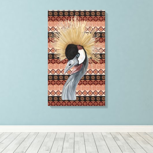 coole Afrikaanse vogelkunst Canvas Afdruk (Insitu (Houten vloer))