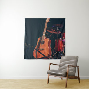 Coole akoestische gitaar wandkleed