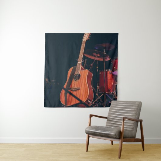 Coole akoestische gitaar wandkleed (In situ)