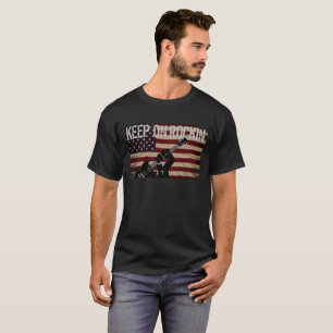 COOLE AMERIKAANSE VLAG BLIJF ROCKEN T-SHIRT
