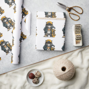 Coole antropomorfe kat in hiphopkleding cadeaupapier