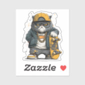 Coole antropomorfe kat in hiphopkleding sticker (Vel)
