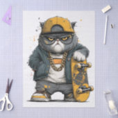 Coole antropomorfe kat in hiphopkleding tissuepapier (Craft)