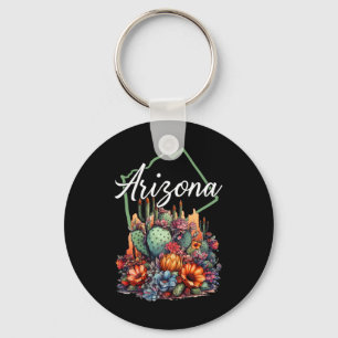 Coole Arizona Bloeiende Bloemen Cactus Buiten Wand Sleutelhanger