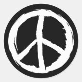 coole artistieke PEACE SIGN Ronde Sticker (Voorkant)