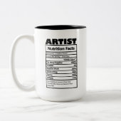 coole Artistieke werkfeiten Tweekleurige Koffiemok (Links)