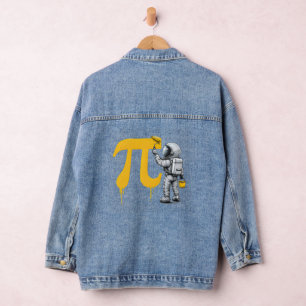 Coole astronaut die Pi-symbool schildert Pi-dag Denim Jacket