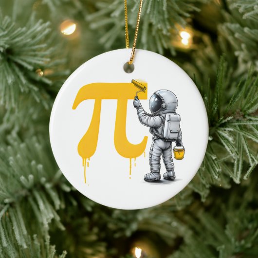 Coole astronaut die Pi-symbool schildert Pi-dag Keramisch Ornament (Boom)
