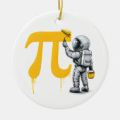 Coole astronaut die Pi-symbool schildert Pi-dag Keramisch Ornament (Voorkant)