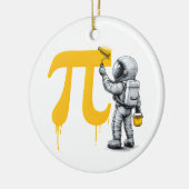 Coole astronaut die Pi-symbool schildert Pi-dag Keramisch Ornament (Links)