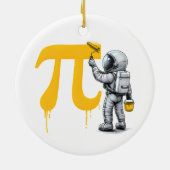 Coole astronaut die Pi-symbool schildert Pi-dag Keramisch Ornament (Achterkant)