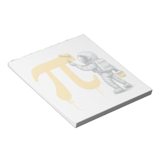 Coole astronaut die Pi-symbool schildert Pi-dag Notitieblok (Schuin)