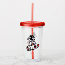 Coole astronaut op de raket