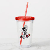 Coole astronaut op de raket acryl drinkbeker (Achterkant)