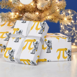 Coole astronaut schildert Pi symbool Pi-dag Cadeaupapier