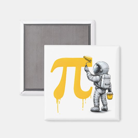 Coole astronaut schildert Pi symbool Pi-dag  Magneet (Voorkant / Achterkant)