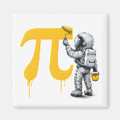 Coole astronaut schildert Pi symbool Pi-dag  Magneet (Voorkant)