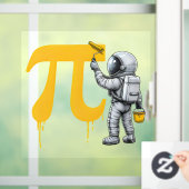 Coole astronaut schildert Pi symbool Pi-dag Raamsticker (Huis)