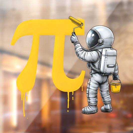 Coole astronaut schildert Pi symbool Pi-dag Raamsticker (Vel 2)