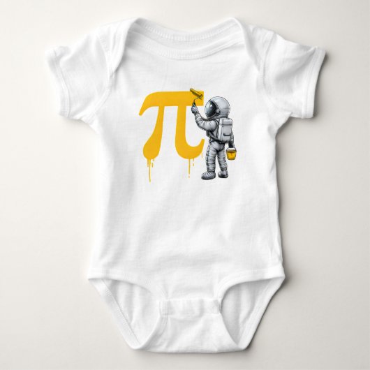Coole astronaut schildert Pi symbool Pi-dag Romper (Voorkant)