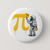 Coole astronaut schildert Pi symbool Pi-dag Ronde Button 5,7 Cm (Voorkant)