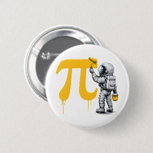 Coole astronaut schildert Pi symbool Pi-dag  Ronde Button 5,7 Cm