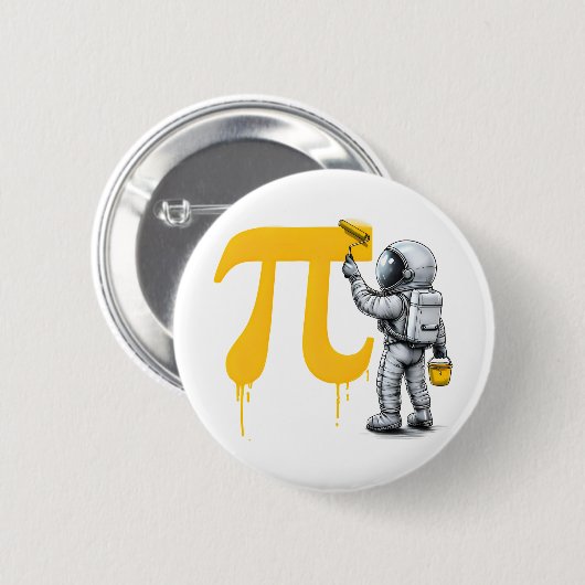 Coole astronaut schildert Pi symbool Pi-dag Ronde Button 5,7 Cm (Voorkant /achterkant)