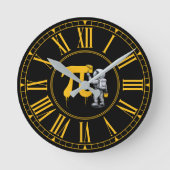 Coole astronaut schildert Pi symbool Pi-dag Ronde Klok (Voorkant)