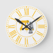 Coole astronaut schildert Pi symbool Pi-dag  Ronde Klok (Voorkant)