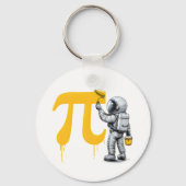 Coole astronaut schildert Pi symbool Pi-dag Sleutelhanger (Voorkant)