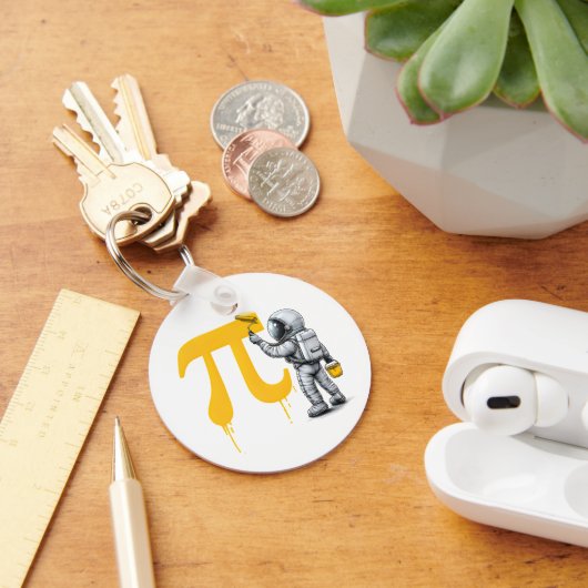 Coole astronaut schildert Pi symbool Pi-dag Sleutelhanger (Bureau)
