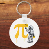Coole astronaut schildert Pi symbool Pi-dag Sleutelhanger (Voorkant)