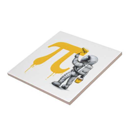 Coole astronaut schildert Pi symbool Pi-dag  Tegeltje (Zijkant)