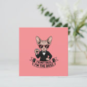 Coole Baas Sphynx Kat Coffee Art Feestdagenkaart (Staand voorkant)
