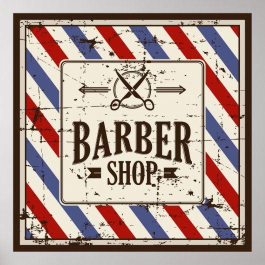coole Barber shop business retro  Poster (Voorkant)