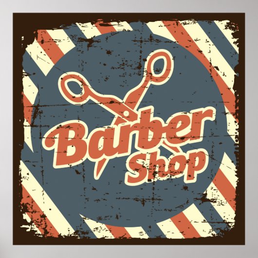 coole Barber shop business retro Poster (Voorkant)