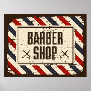 coole Barber shop business retro  Poster