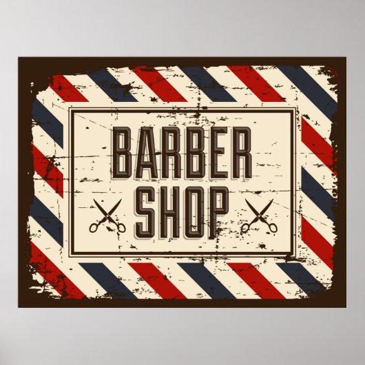 coole Barber shop business retro  Poster (Voorkant)