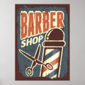 coole Barber shop business retro  Poster (Voorkant)
