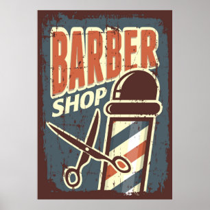 coole Barber shop business retro  Poster
